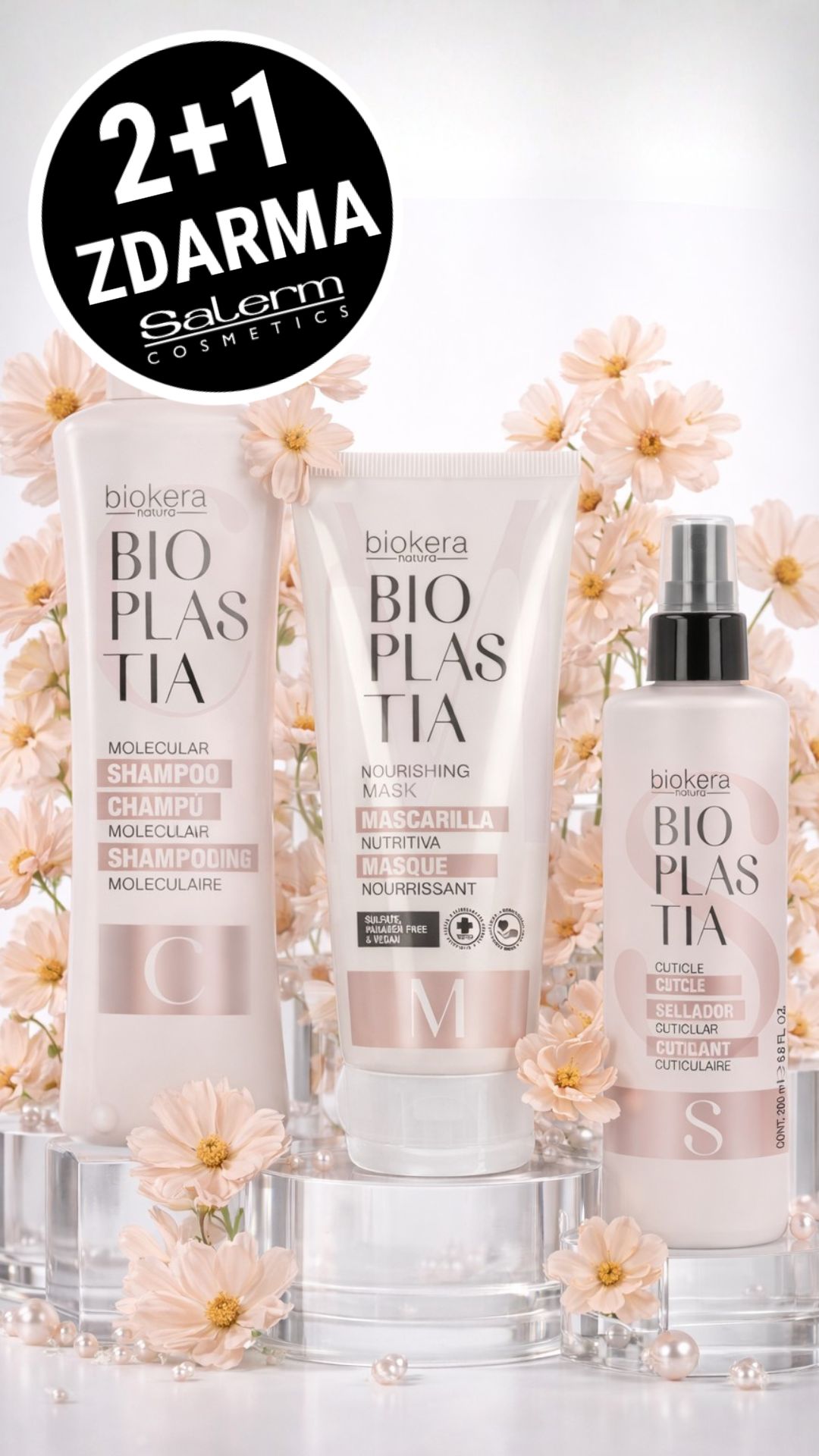 2+1 Zdarma! Salerm Bioplastia kosmetická sada pro krepaté vlasy