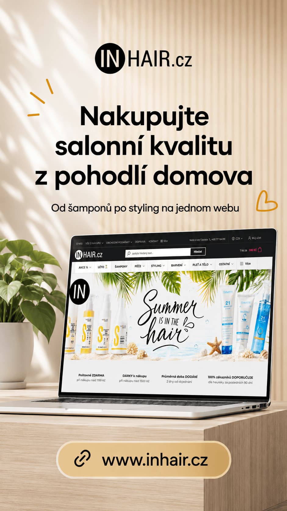 Profesionální vlasová kosmetika INHAIR.cz pro zdravé a krásné vlasy