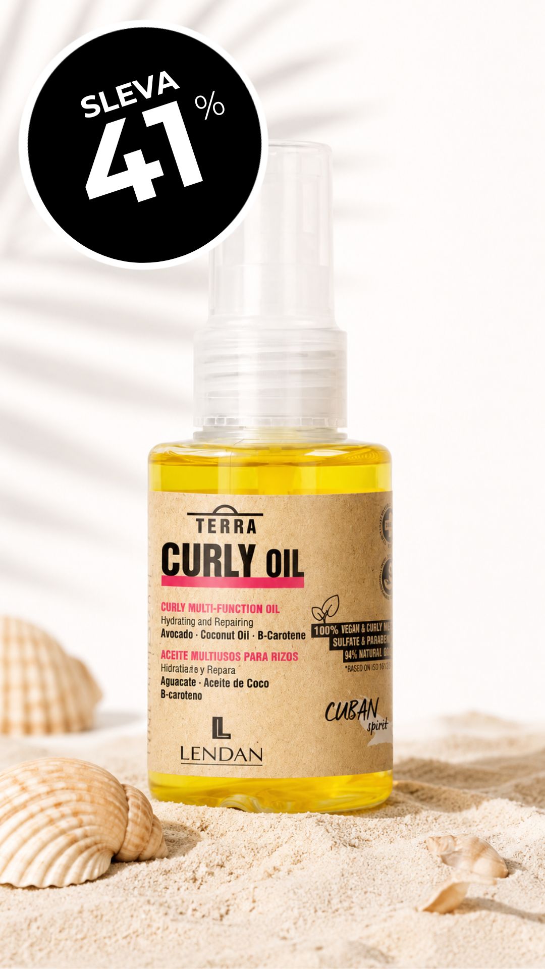 Lendan Terra Curly olej pro vlnité vlasy 75 ml