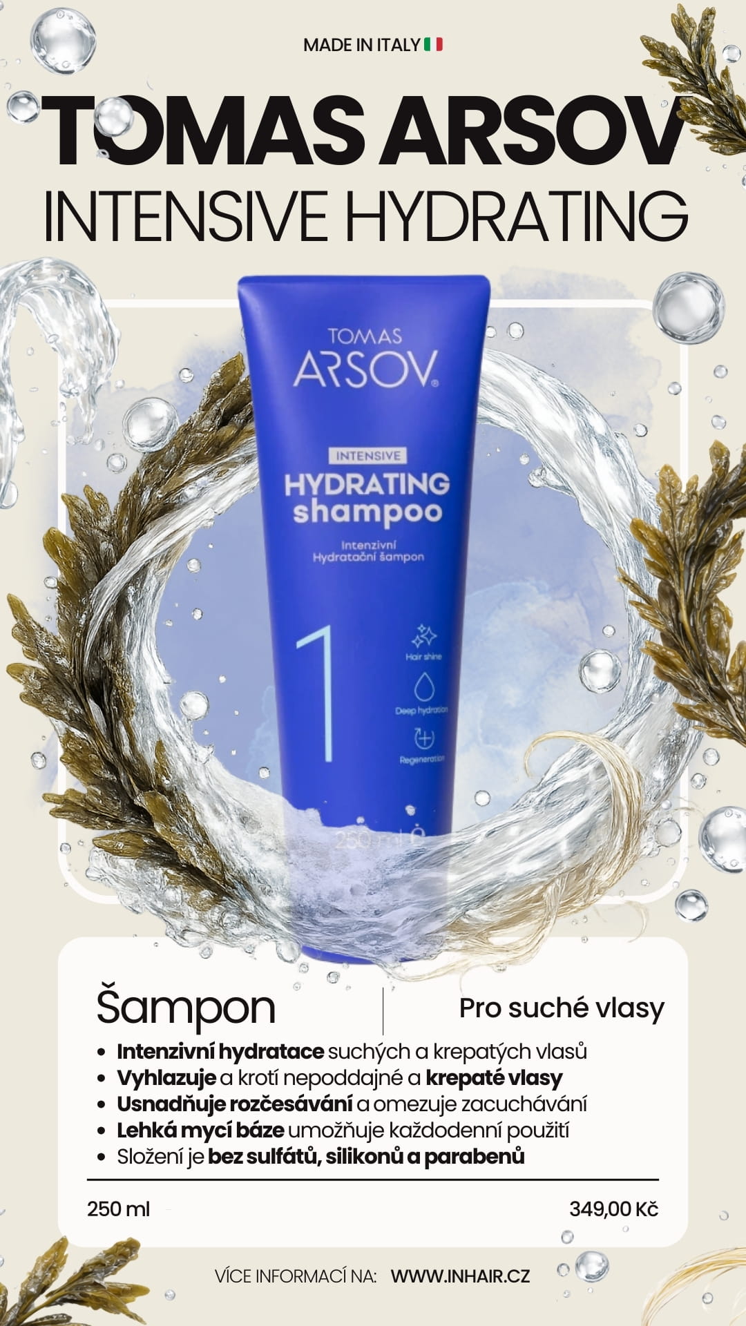 Tomas Arsov INTENSIVE HYDRATING hydratační šampon 250 ml