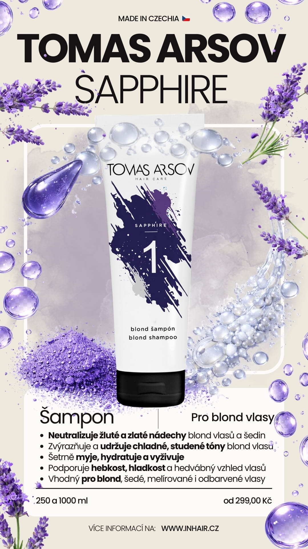 Tomas Arsov SAPPHIRE šampon pro blond vlasy 250 ml
