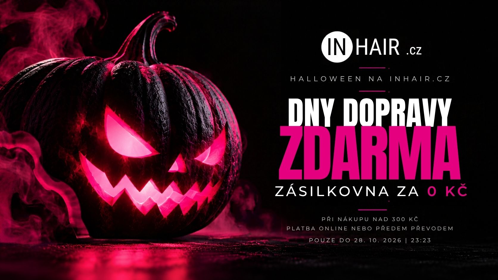 Halloween na INHAIR.cz 🎃 Zásilkovna zdarma nad 300 Kč