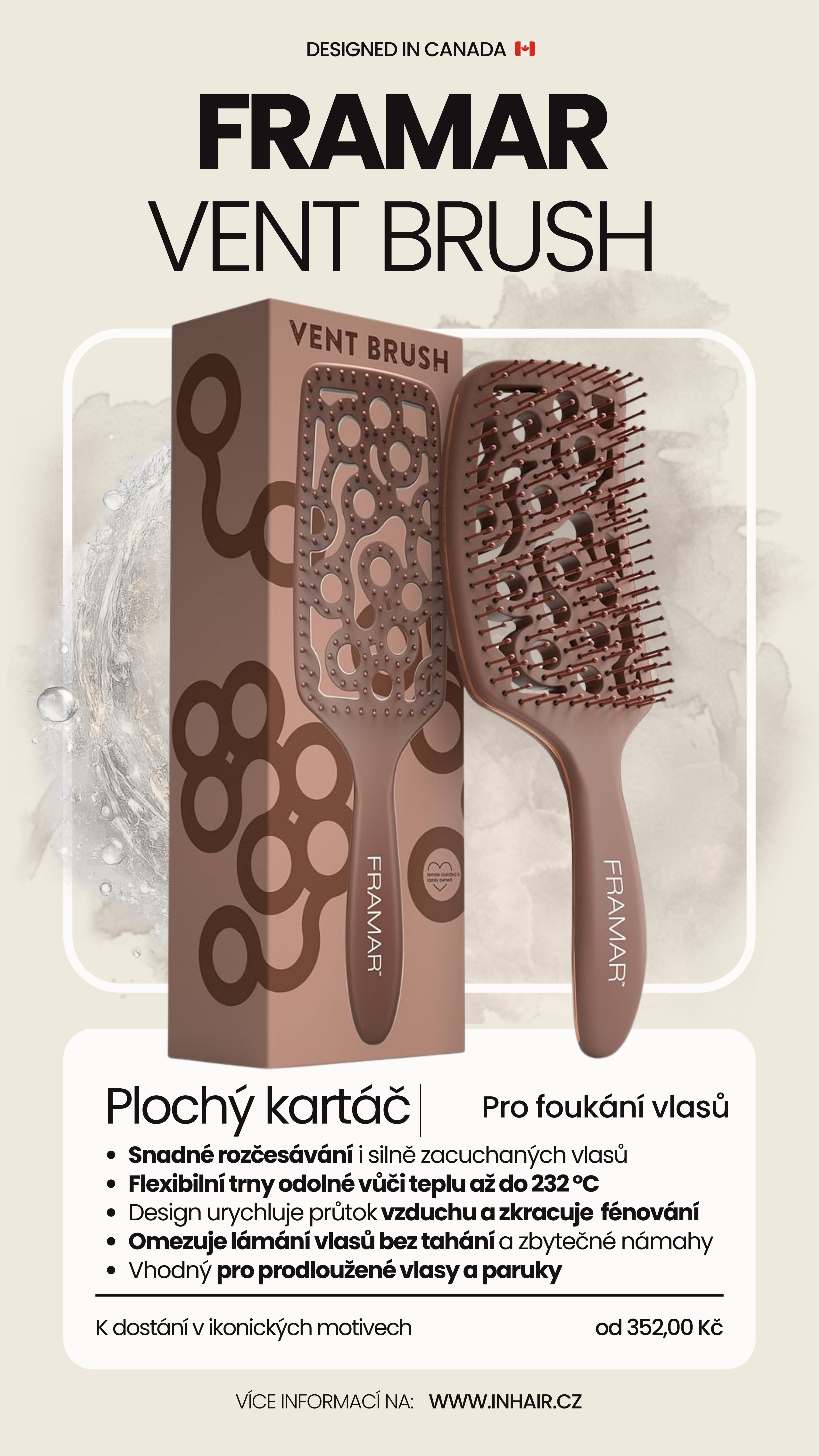 Profesionálná kartáče na vlasy FRAMAR