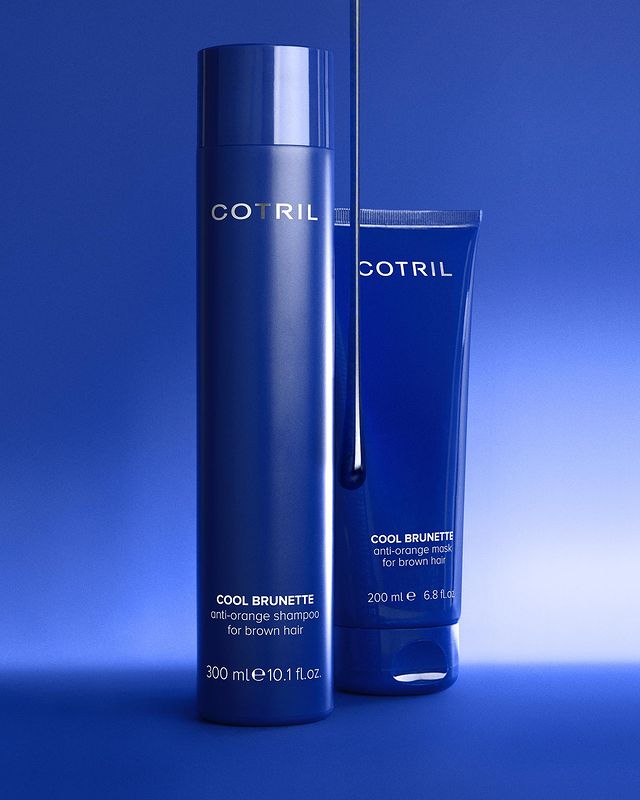 VZOREK Cotril Cool Brunette modrý šampón a maska pro hnědé vlasy 2 x 10 ml