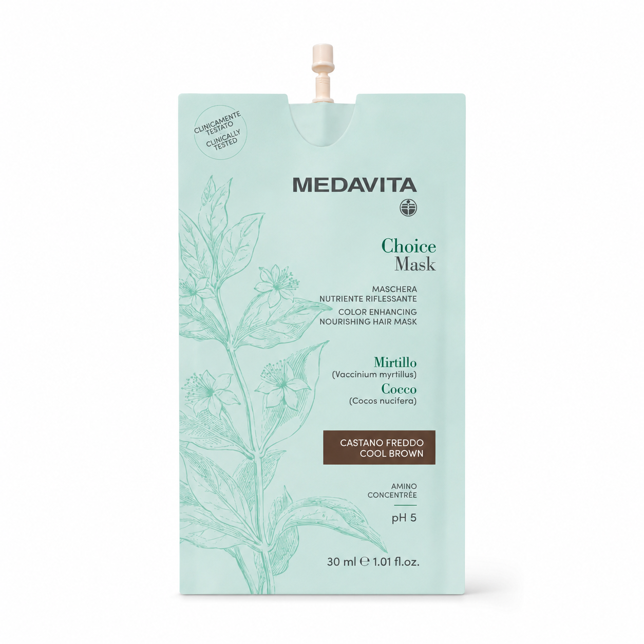 MedaVita Choice barvící maska studená hnědá (castano brown) 30 ml