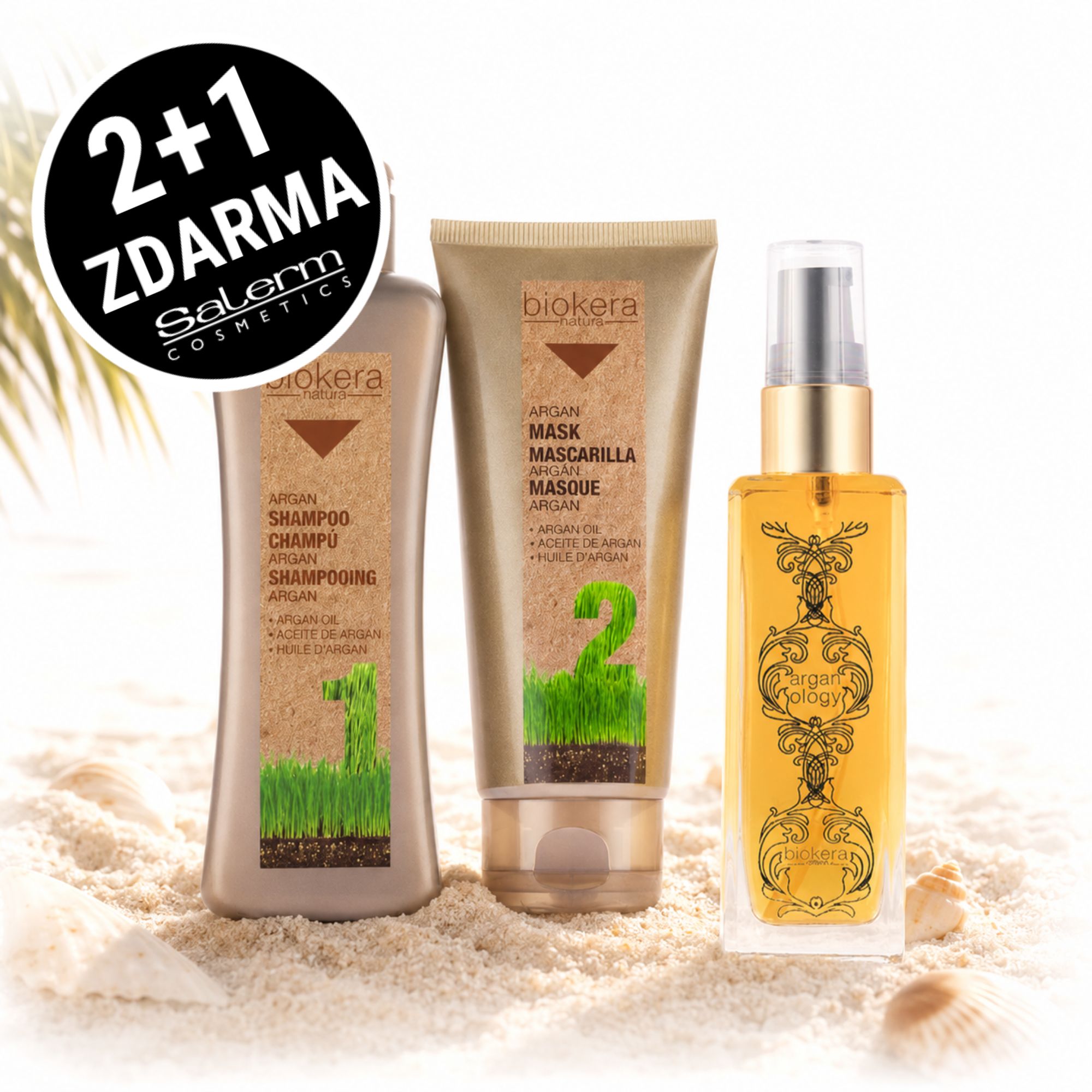 2+1 Zdarma! Biokera Argan kosmetická sada pro krásné vlasy