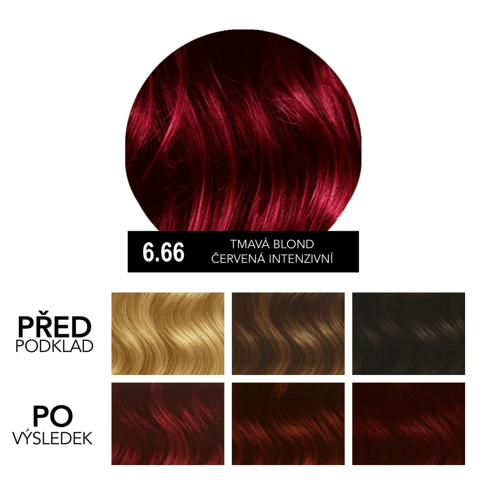 Hely Color permanentní barva na vlasy - tmavá blond červená intenzivní (6.66/6RR) 60 ml