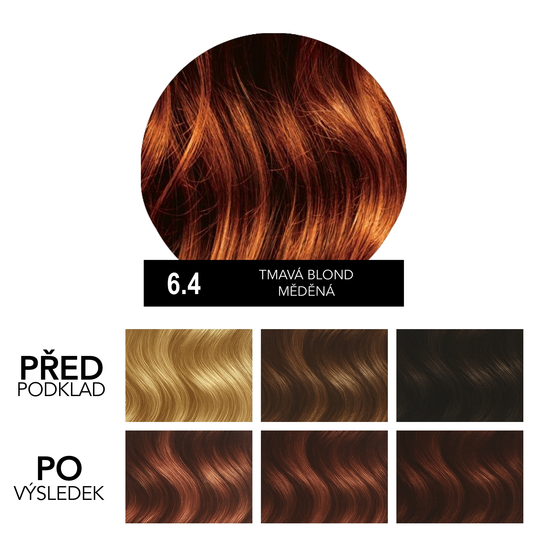 Hely Color permanentní barva na vlasy - tmavá blond měděná (6.4/6C) 60 ml