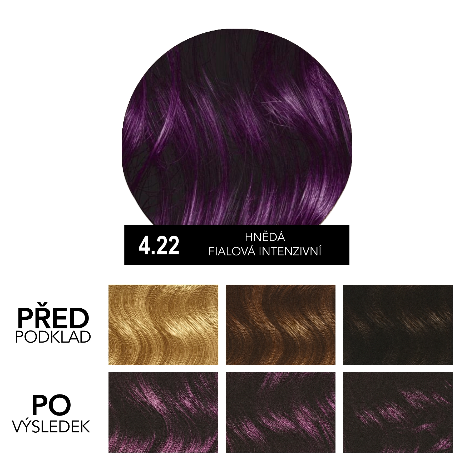 Hely Color permanentní barva na vlasy - hnědá fialová intenzivní (4.22/4VV) 60 ml