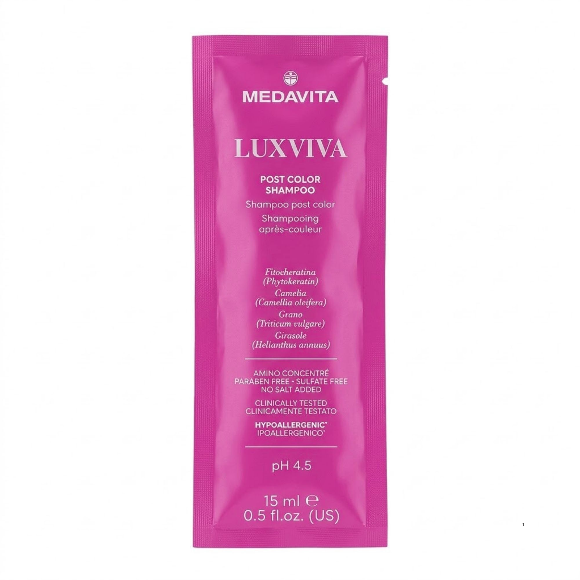 VZOREK Medavita Luxviva Post Color šampon na barvené vlasy 15 ml