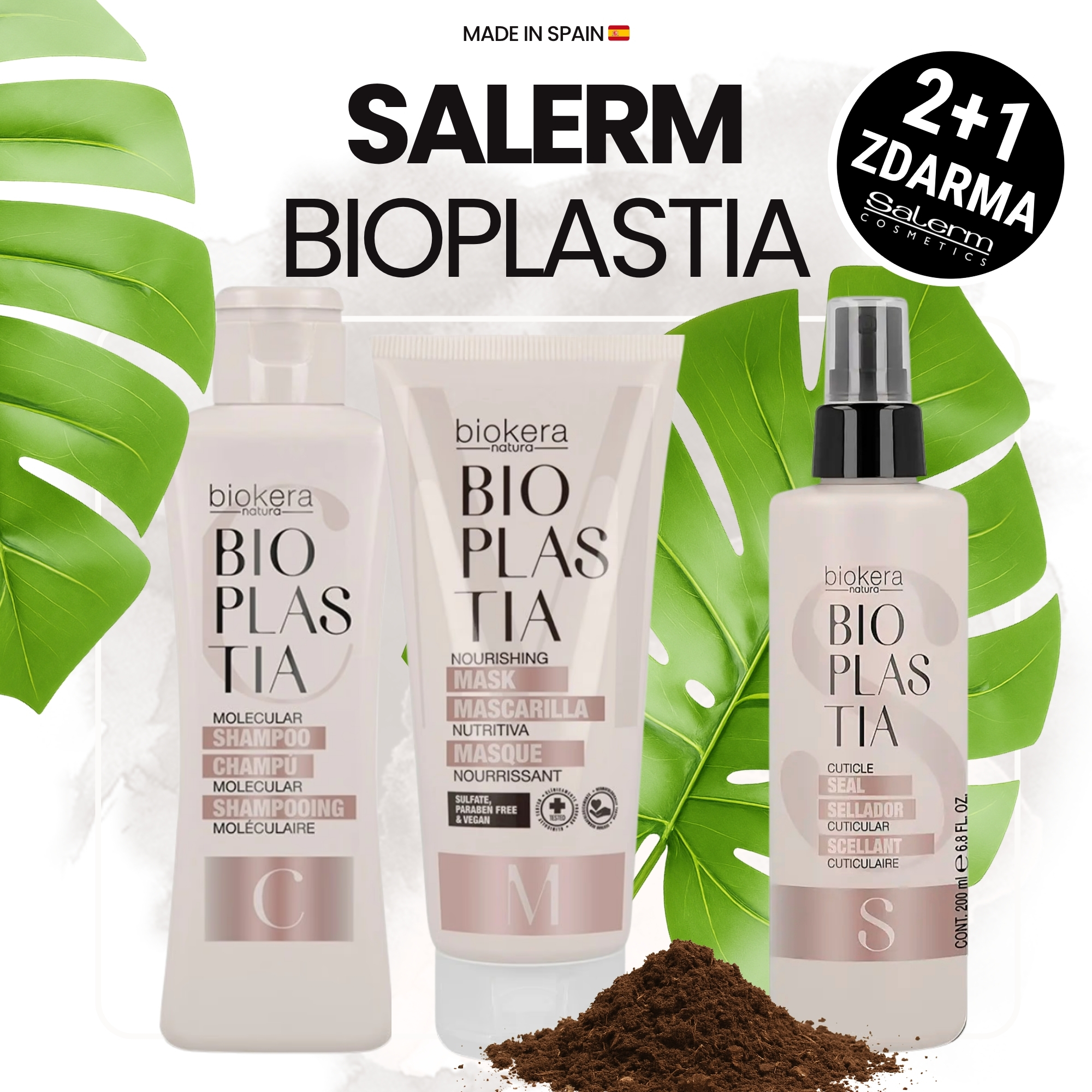 2+1 Zdarma! Salerm Bioplastia kosmetická sada pro krepaté vlasy