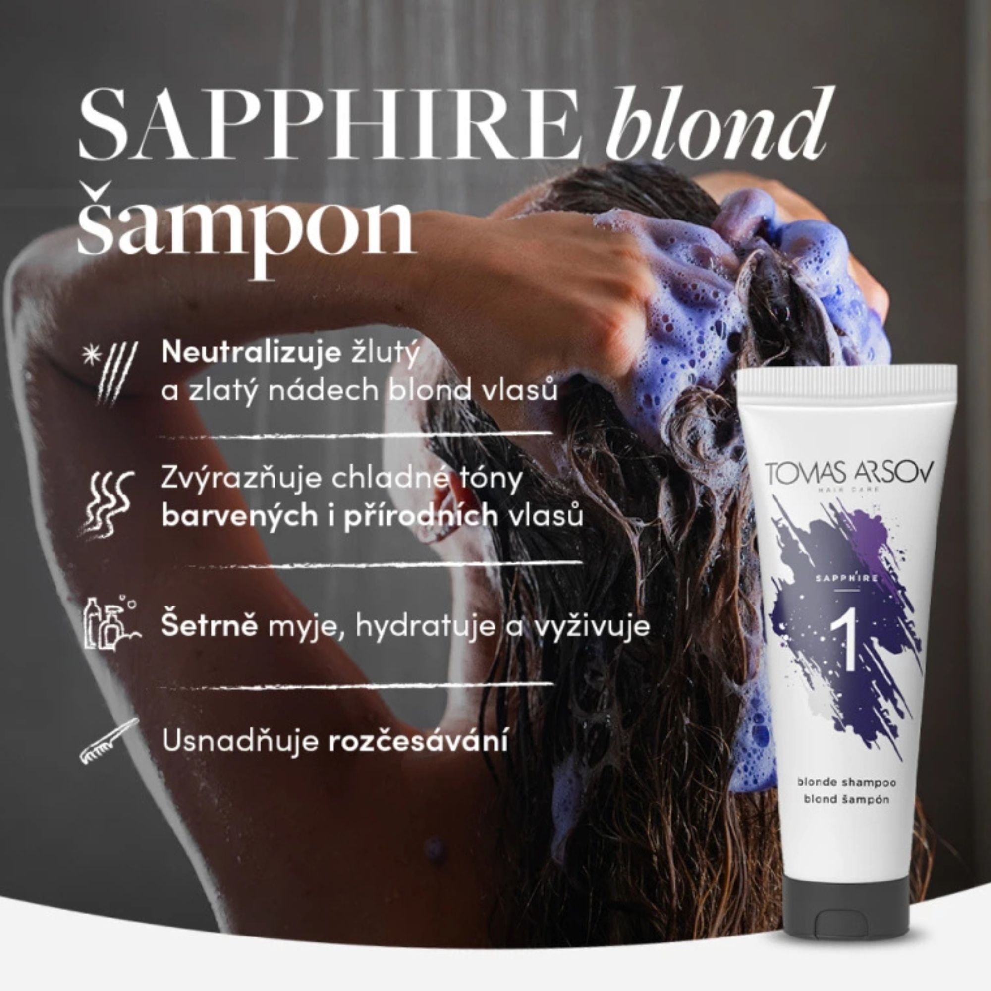 Tomas Arsov SAPPHIRE šampon pro blond vlasy 1000 ml