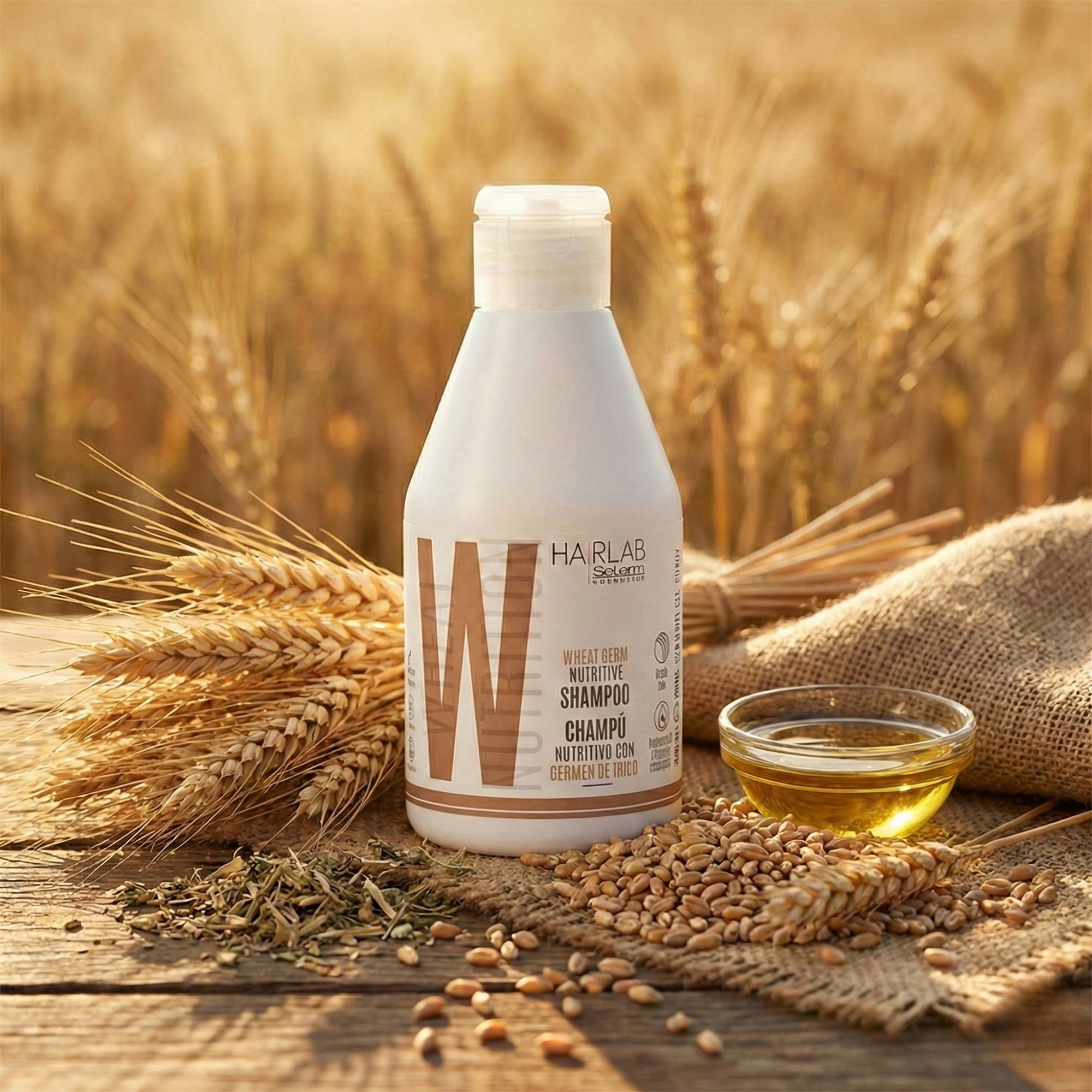 Salerm WHEAT NUTRITION vyživující šampon pro suché vlasy 300 ml