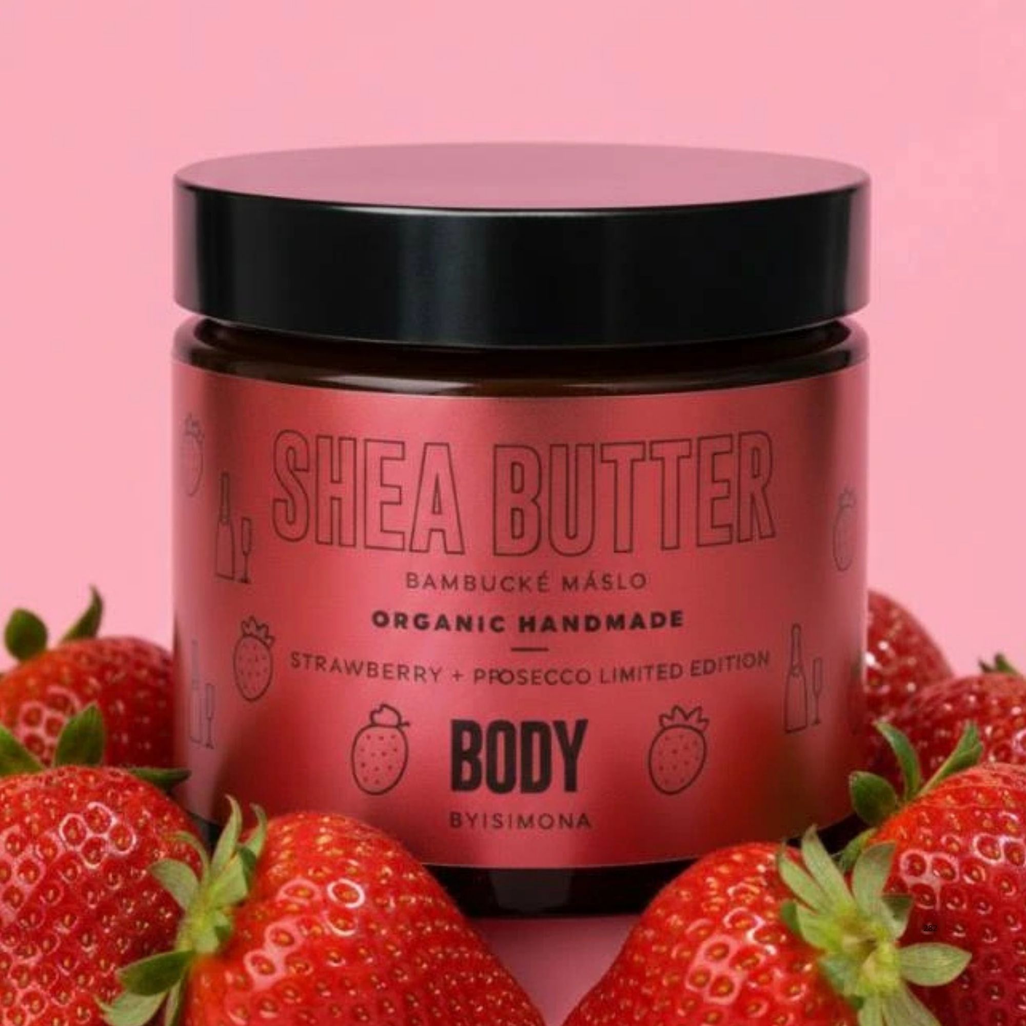 Body by Simona Strawberry & Prosecco bambucké máslo pro hebkou pokožku 250 ml