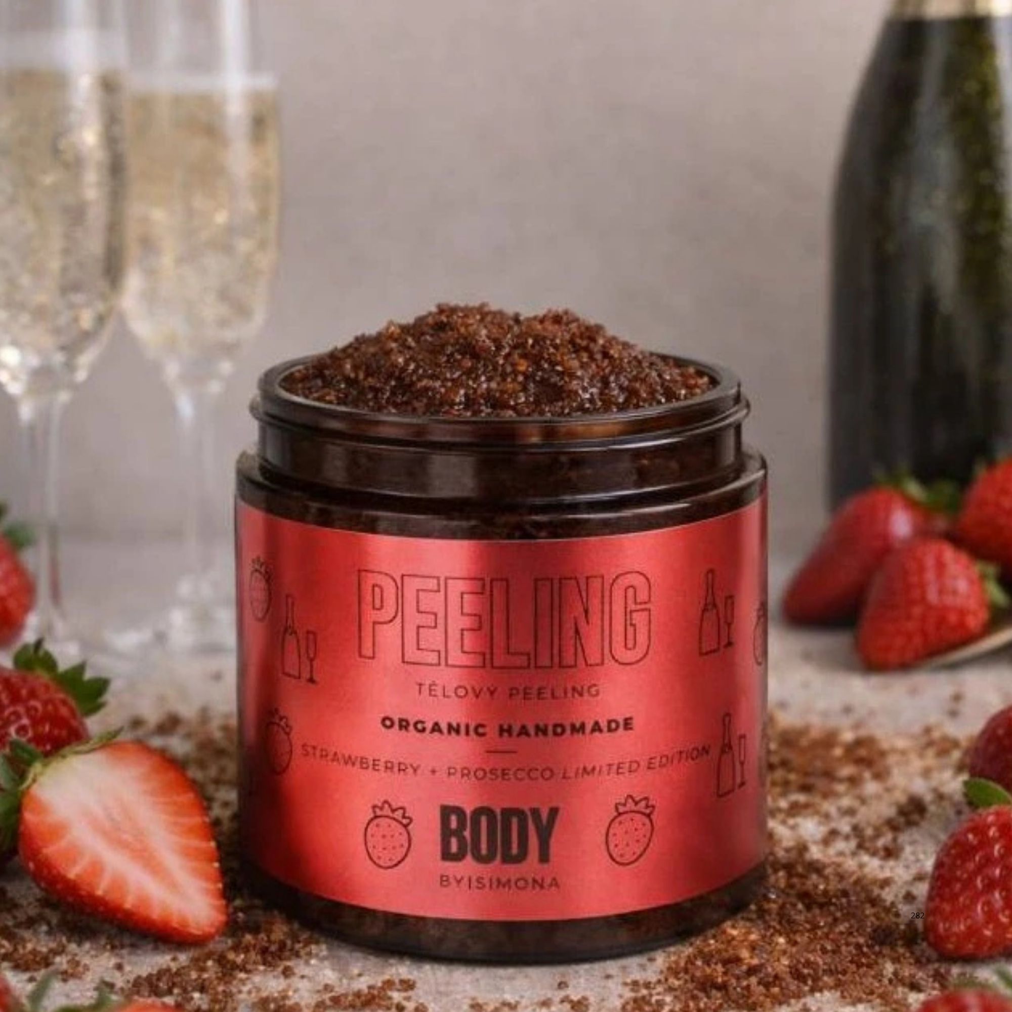 Body by Simona Strawberry & Prosecco cukrový tělový peeling 250 ml