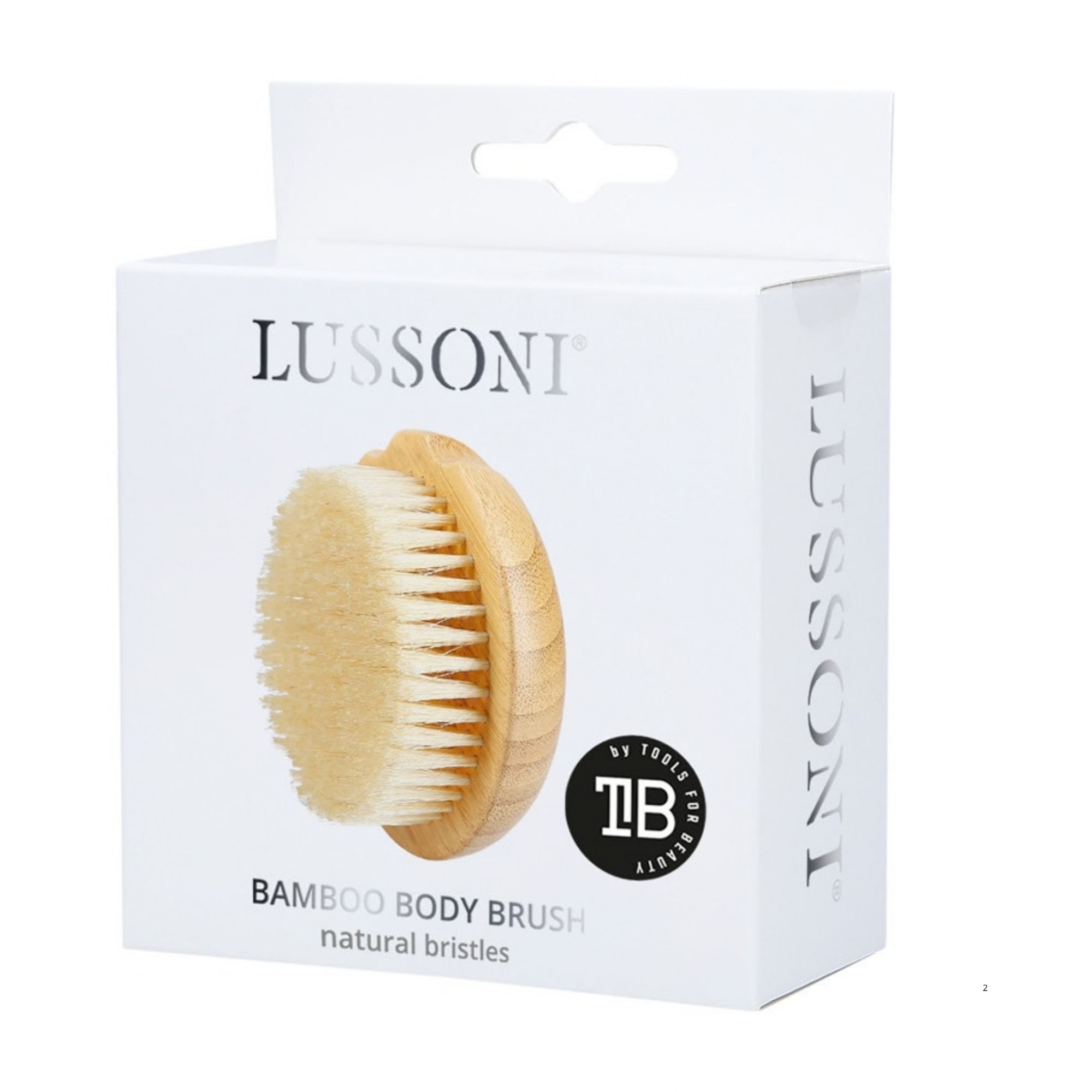 LUSSONI Natural Body Brush bambusový masážní kartáč s kančími štětinami