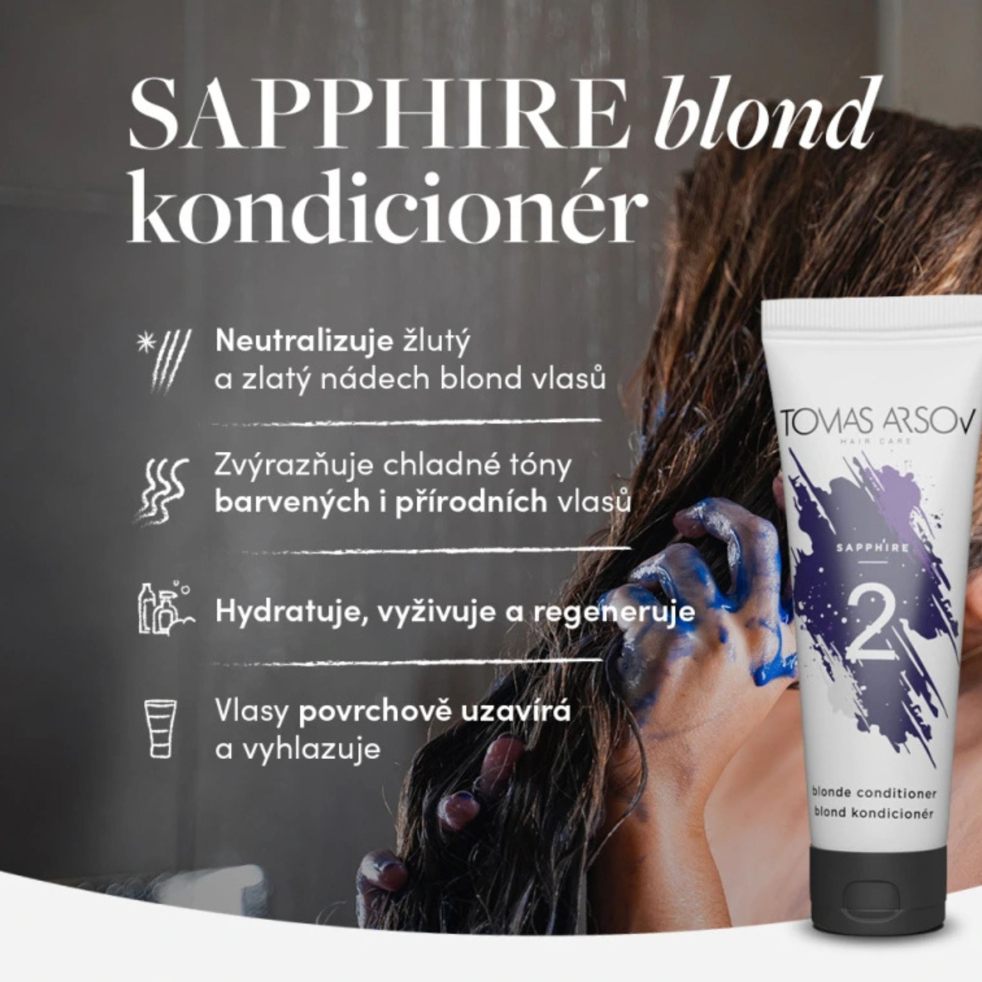 Tomas Arsov SAPPHIRE kondicionér pro blond vlasy 1000 ml