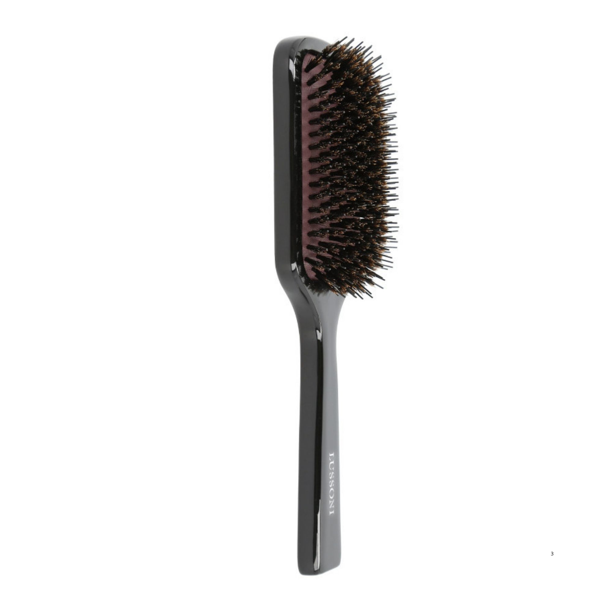 LUSSONI Natural Style plochý hranatý kartáč s kančími štetinami