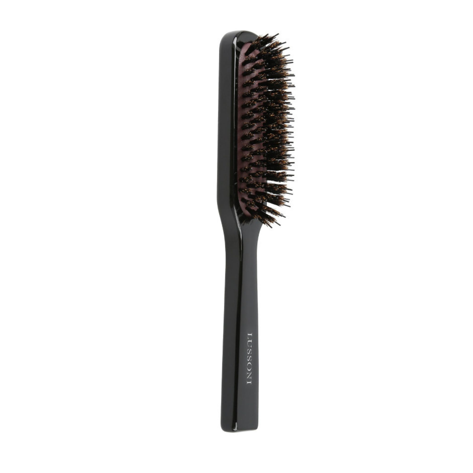 LUSSONI Natural Style plochý úzký kartáč s kančími štetinami