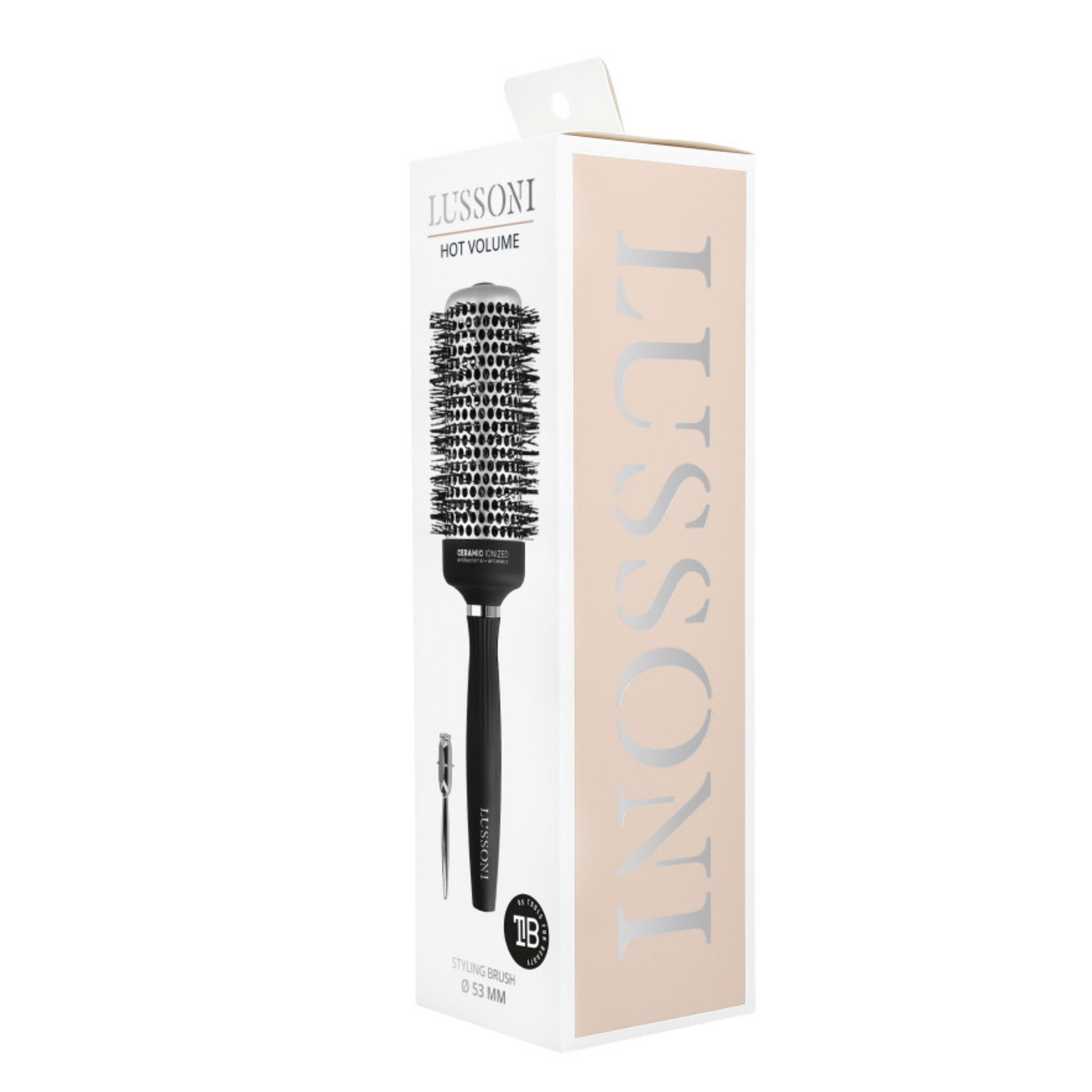 Lussoni Hot Volume kulatý keramický kartáč se zvlněnými štětinami 53 mm
