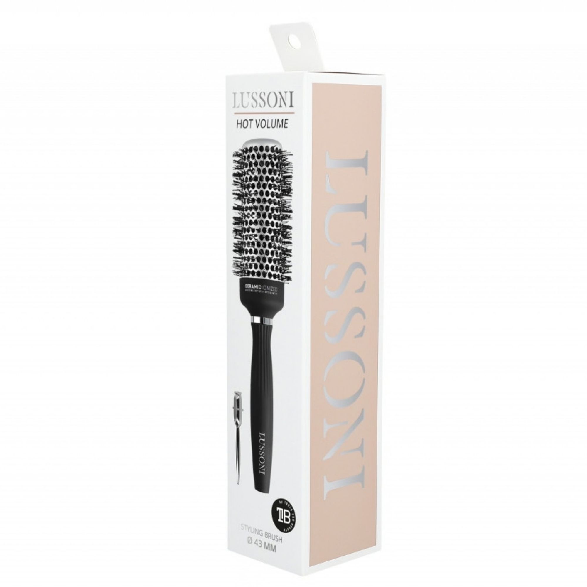 Lussoni Hot Volume kulatý keramický kartáč se zvlněnými štětinami 43 mm