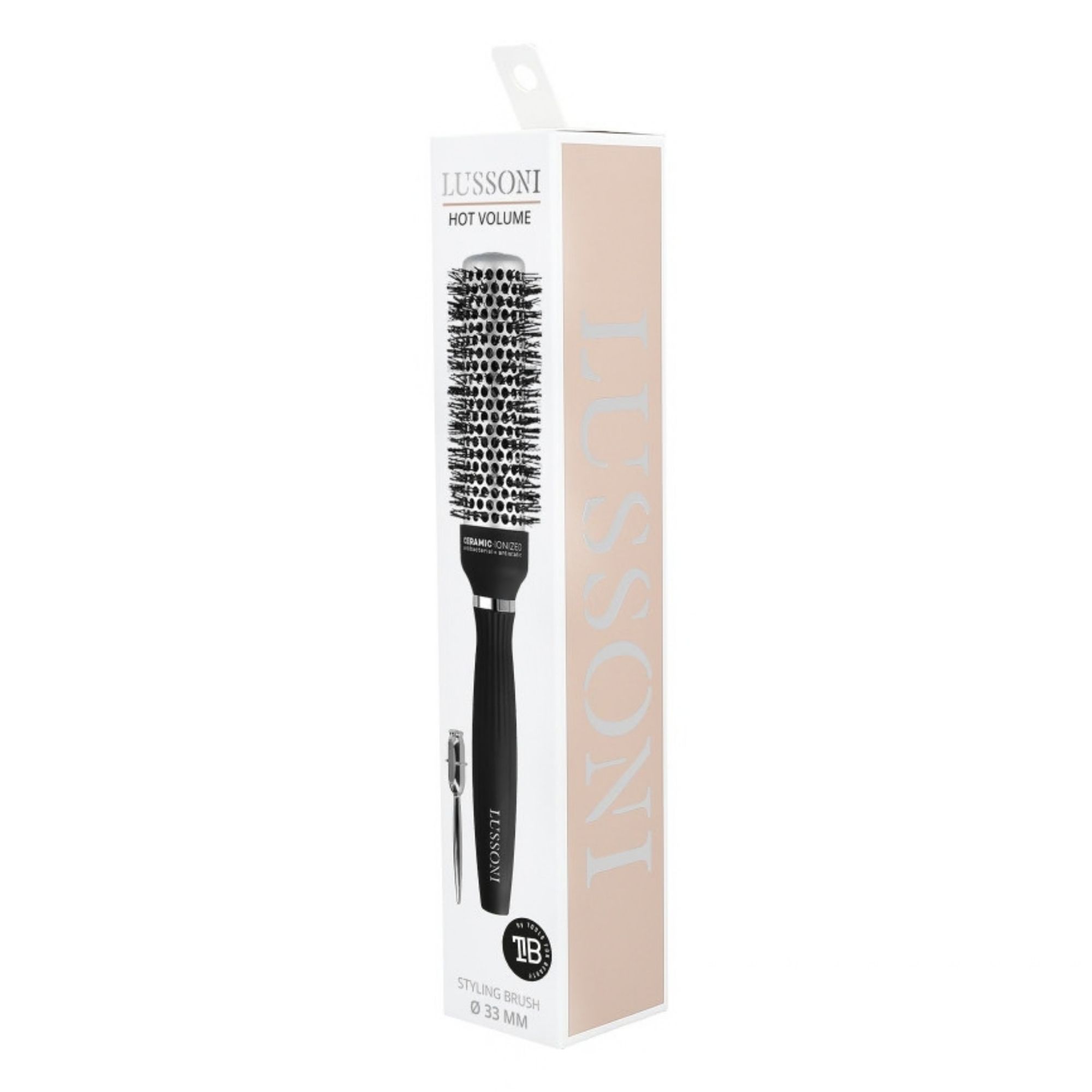 Lussoni Hot Volume kulatý keramický kartáč se zvlněnými štětinami 33 mm