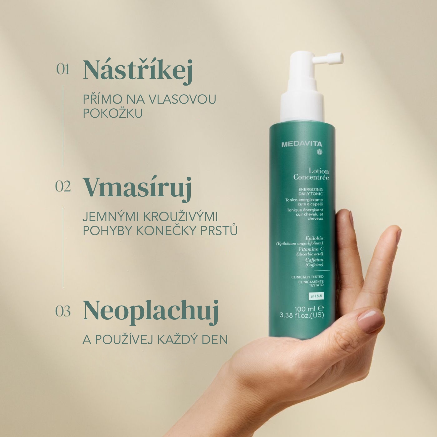 Medavita Lotion Concentree energizující tonikum pro každodenní použití 100 ml