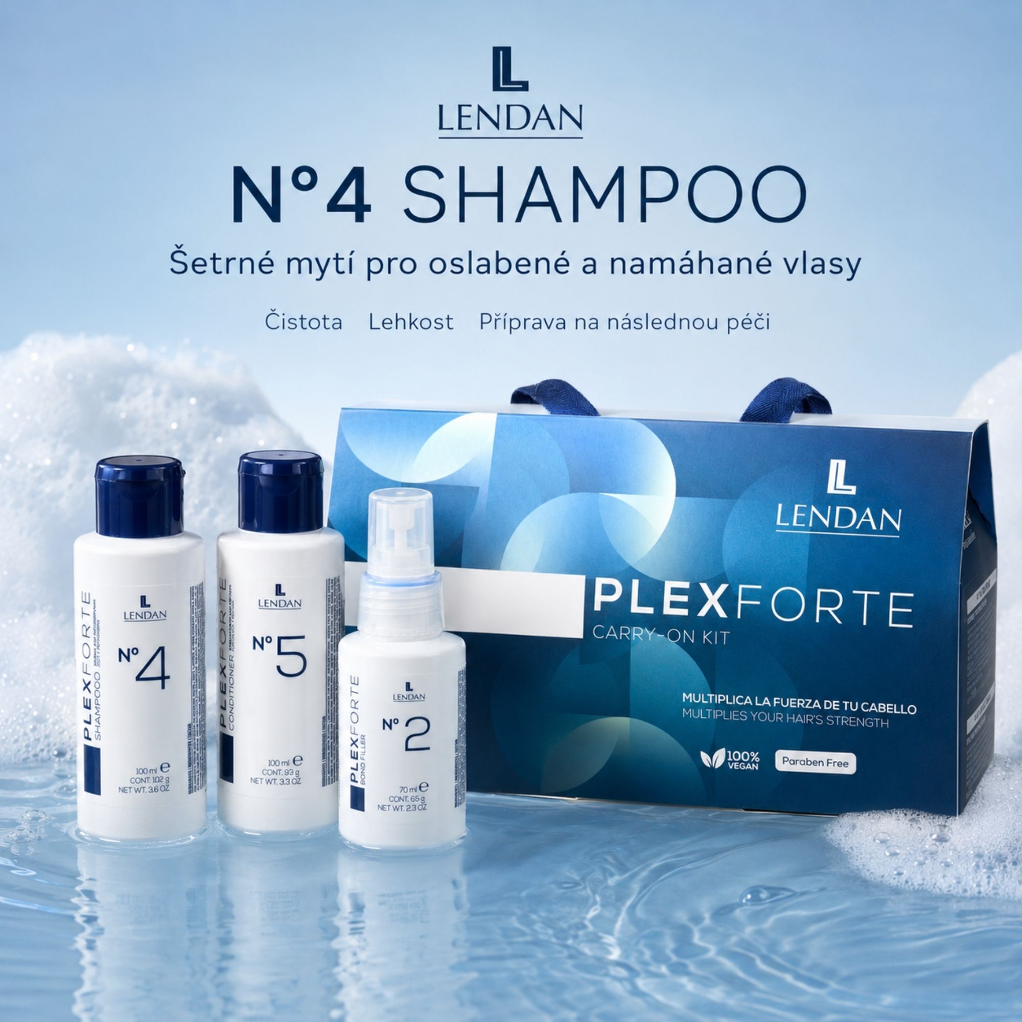 Lendan PlexForte cestovní kosmetická sada pro poškozené vlasy