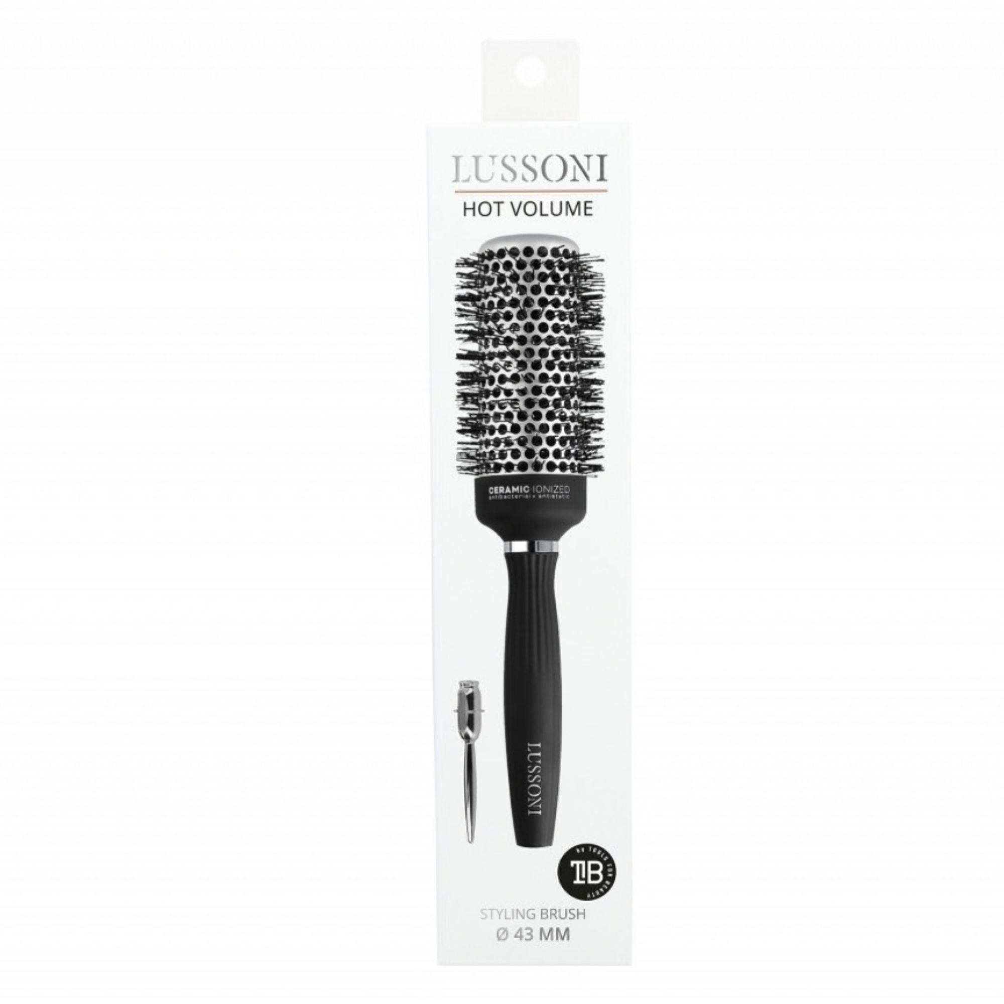 Lussoni Hot Volume kulatý keramický kartáč se zvlněnými štětinami 43 mm