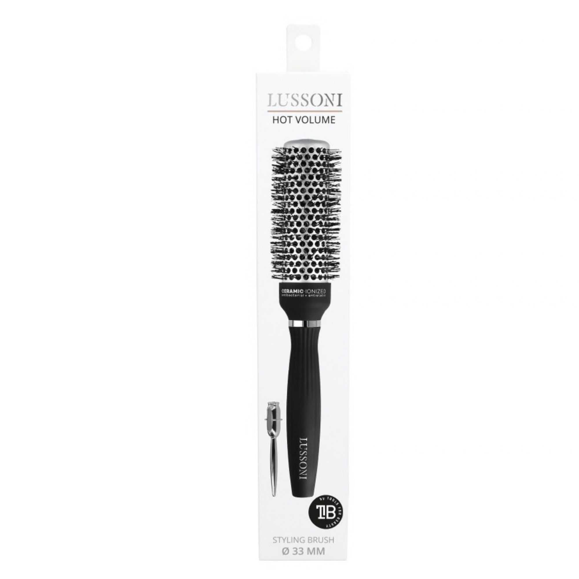 Lussoni Hot Volume kulatý keramický kartáč se zvlněnými štětinami 33 mm
