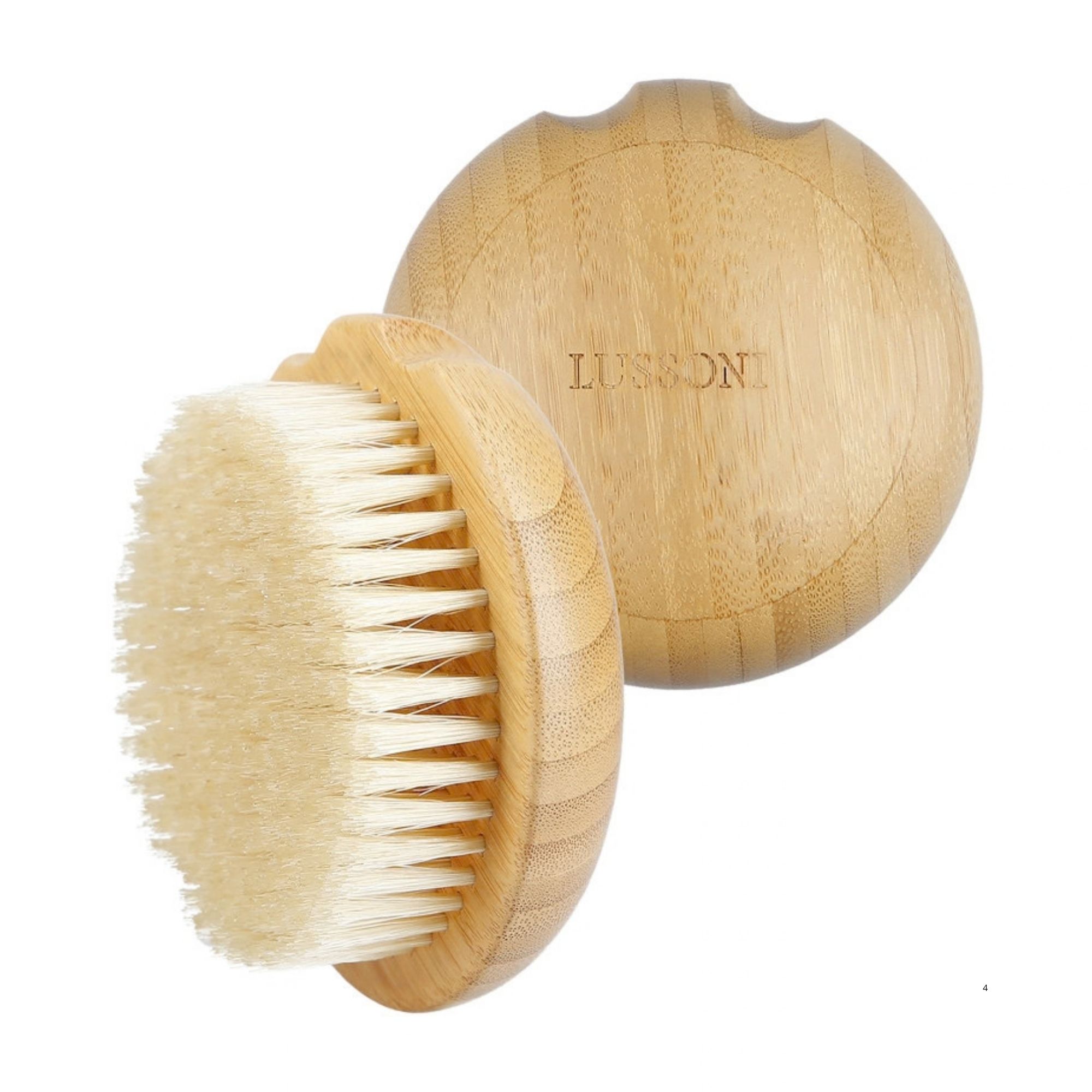 LUSSONI Natural Body Brush bambusový masážní kartáč s kančími štětinami