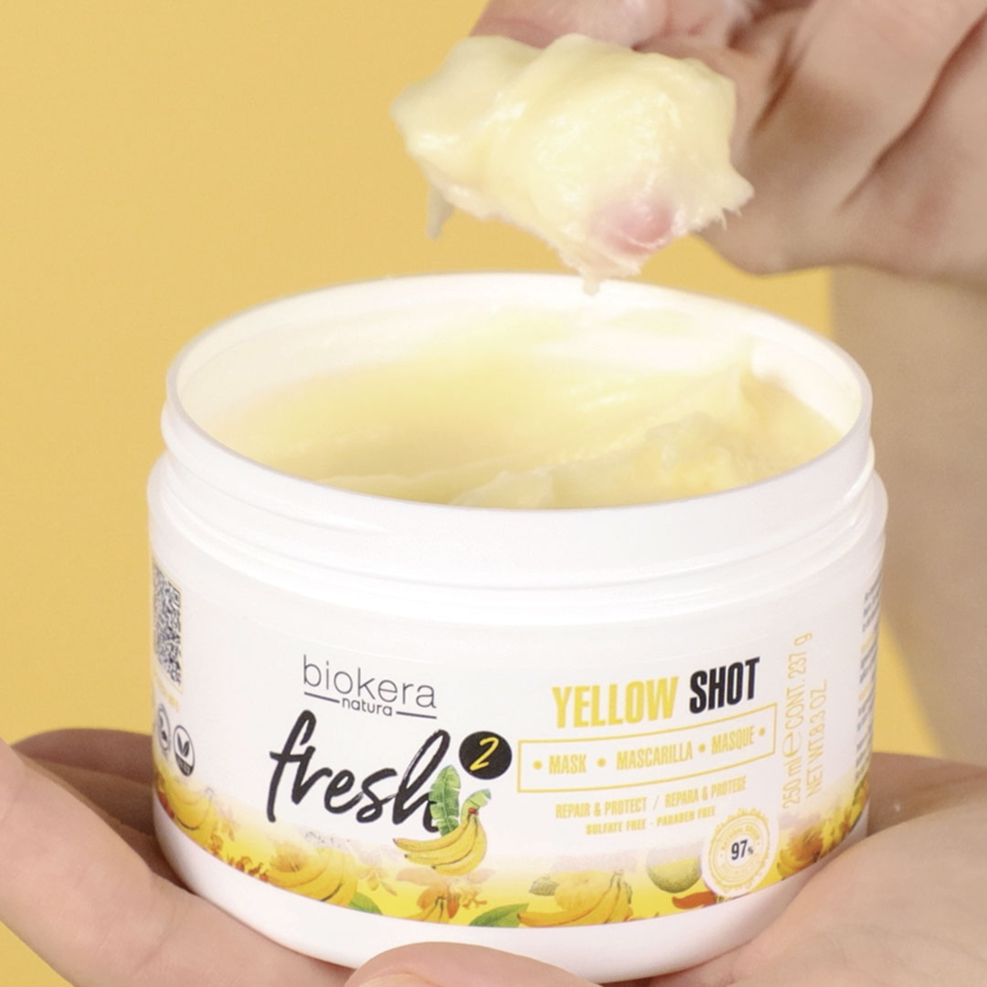 Salerm Biokera Yellow Shot maska pro poškozené vlasy  250 ml