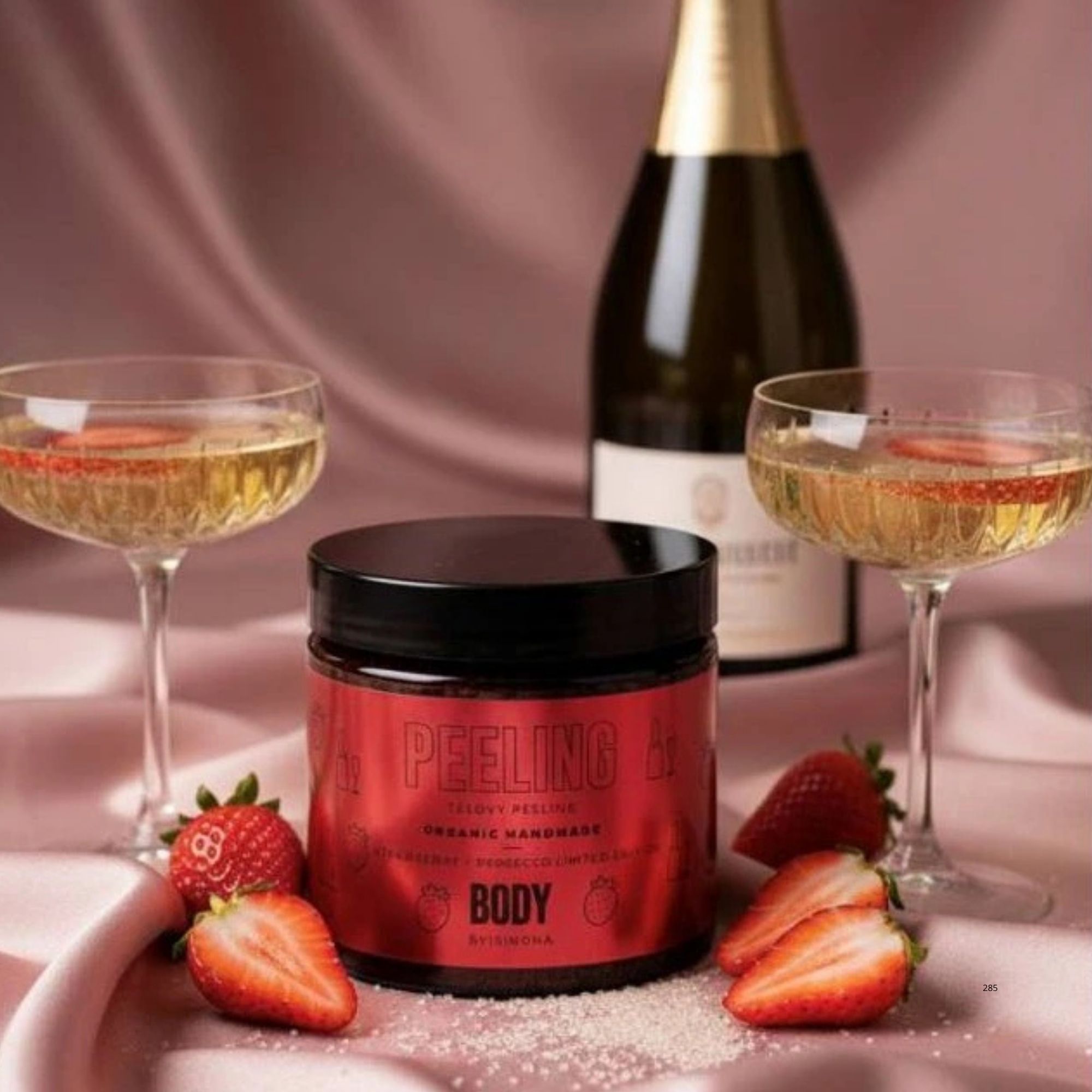 Body by Simona Strawberry & Prosecco cukrový tělový peeling 250 ml