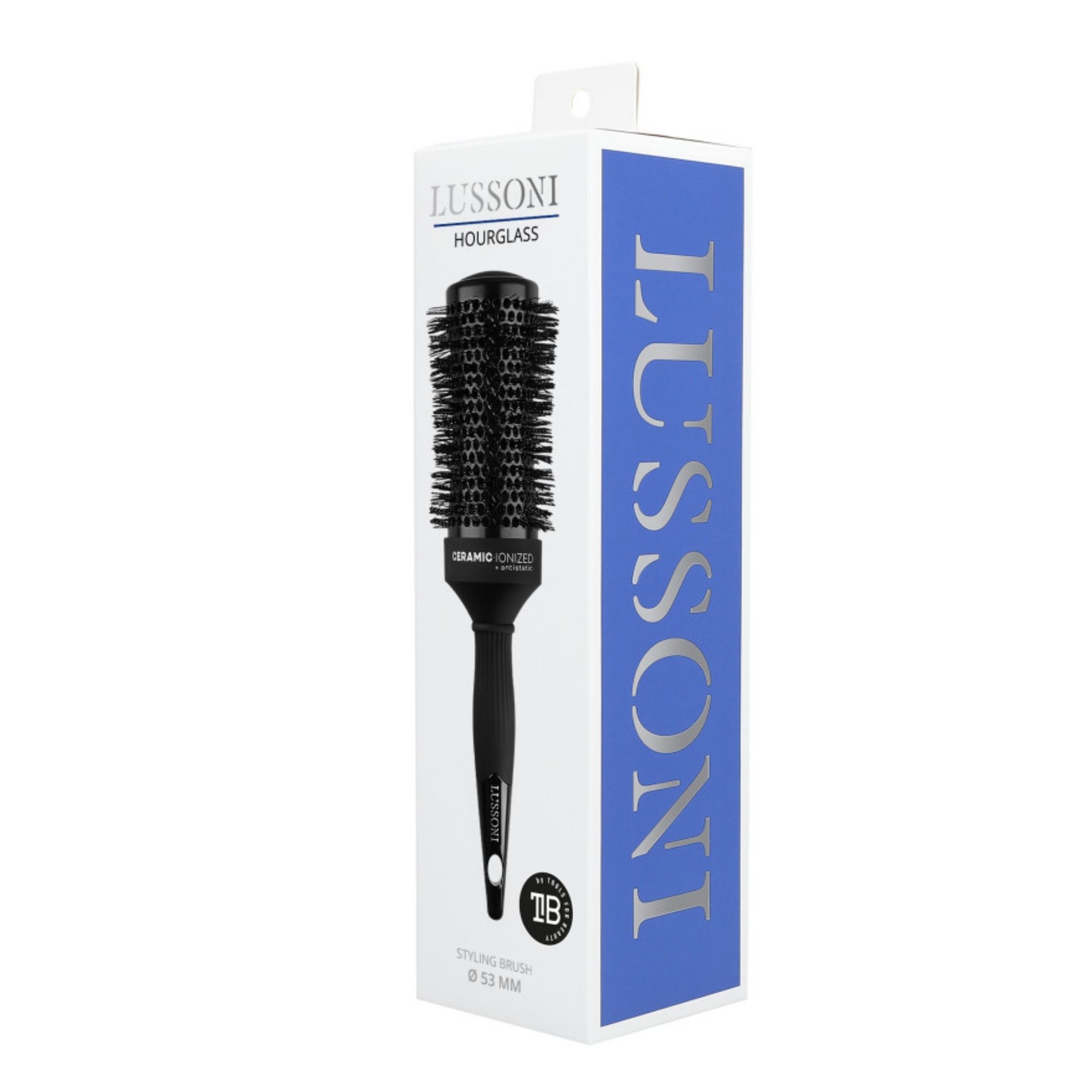 LUSSONI Hourglass kulatý keramický kartáč na vlasy 53 mm