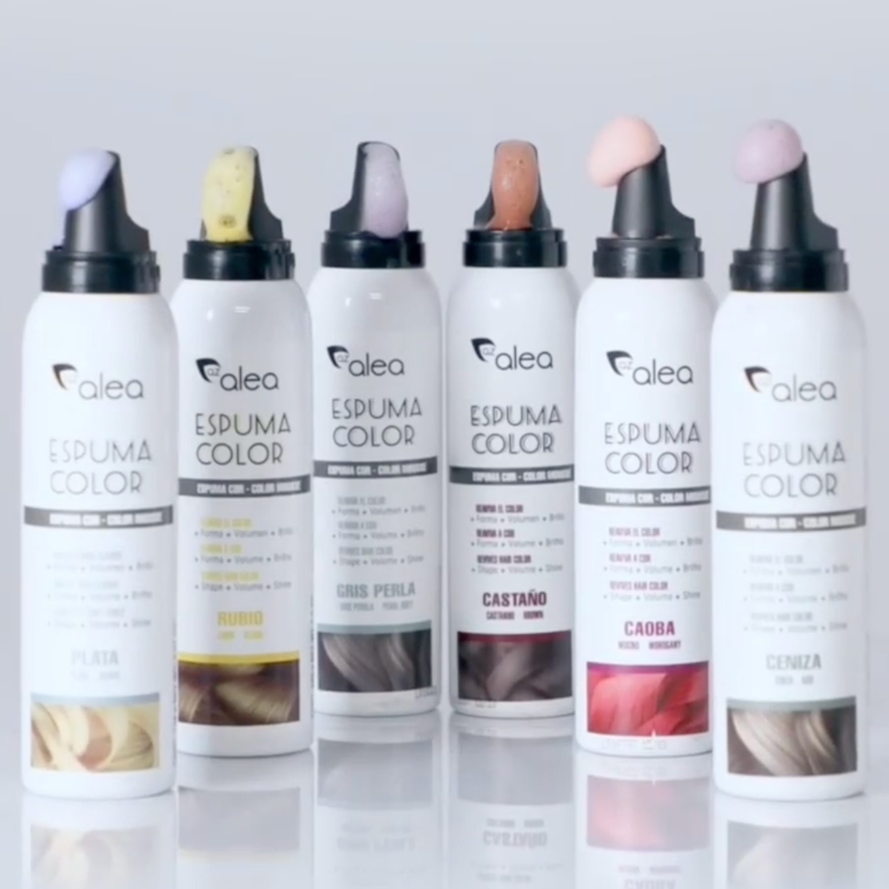 Alea Espuma Color barevná tužící pěna na vlasy HNĚDÁ 150 ml