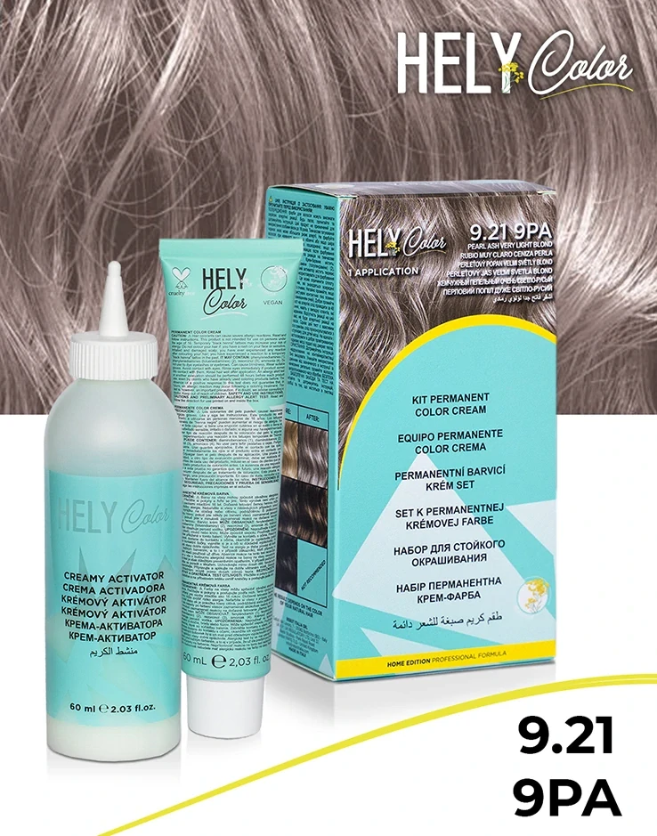 Hely Color permanentní barva na vlasy - velmi světlá blond fialová perla (9.21/9PA) 60 ml