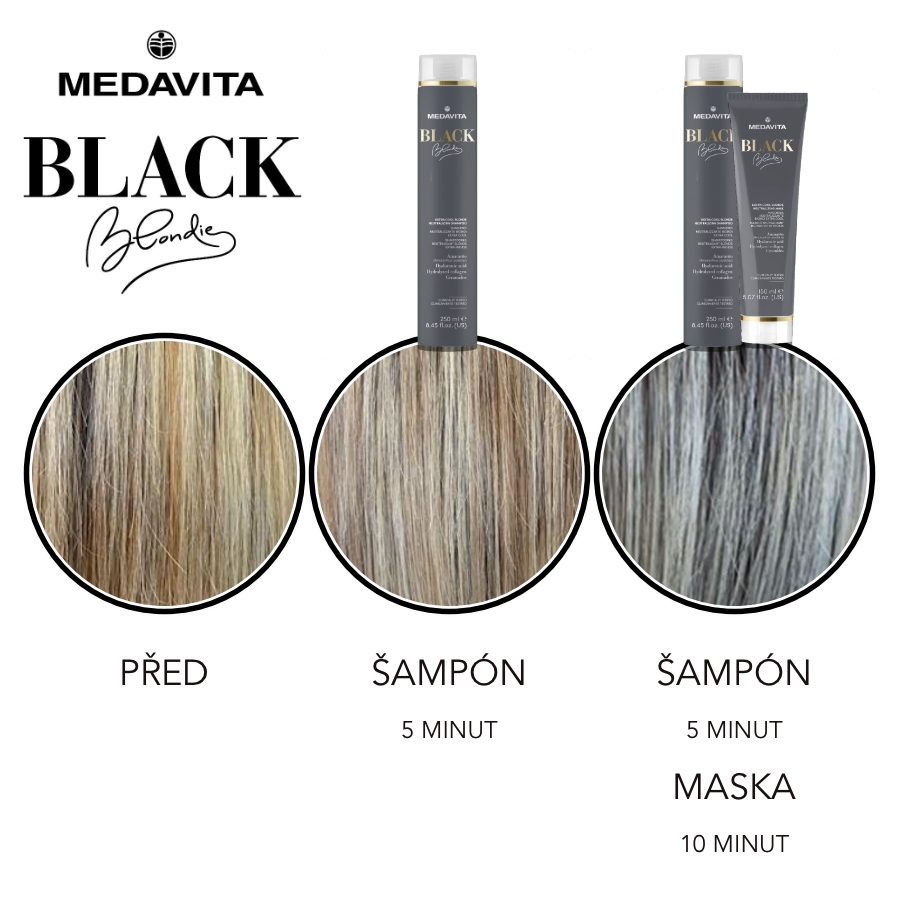Medavita Blondie Black šampón pro extra studenou blond 750 ml