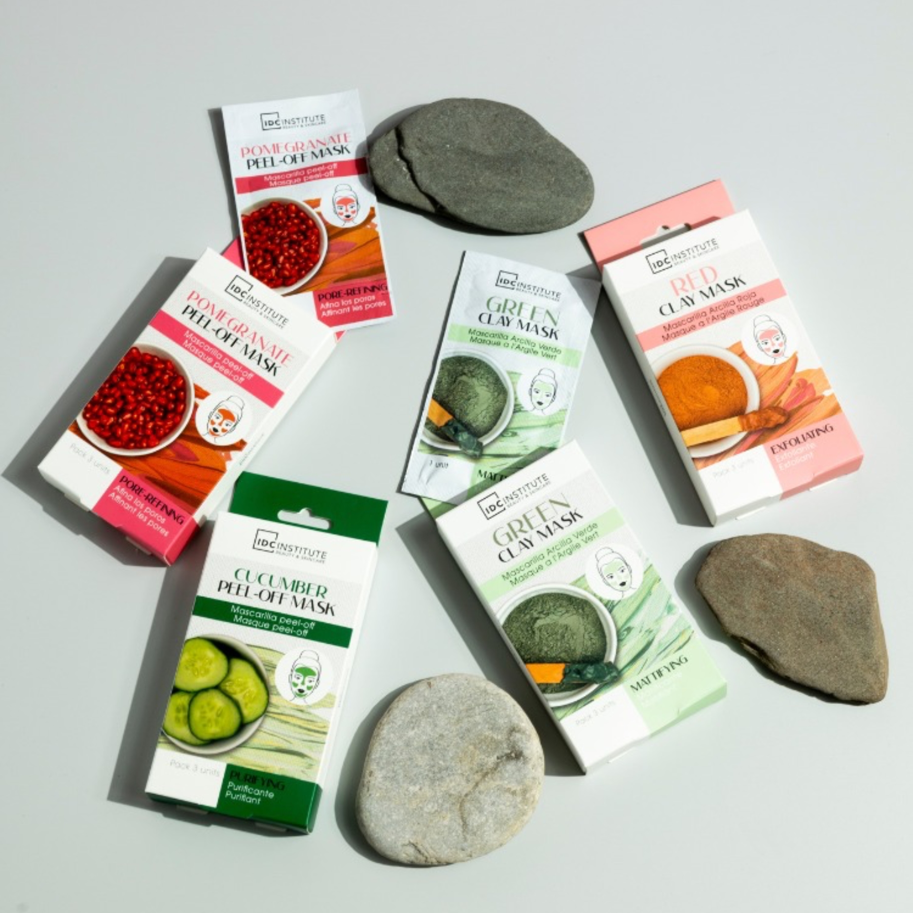 IDC Red Clay Peel-Off exfoliační pleťová maska 3x8 g