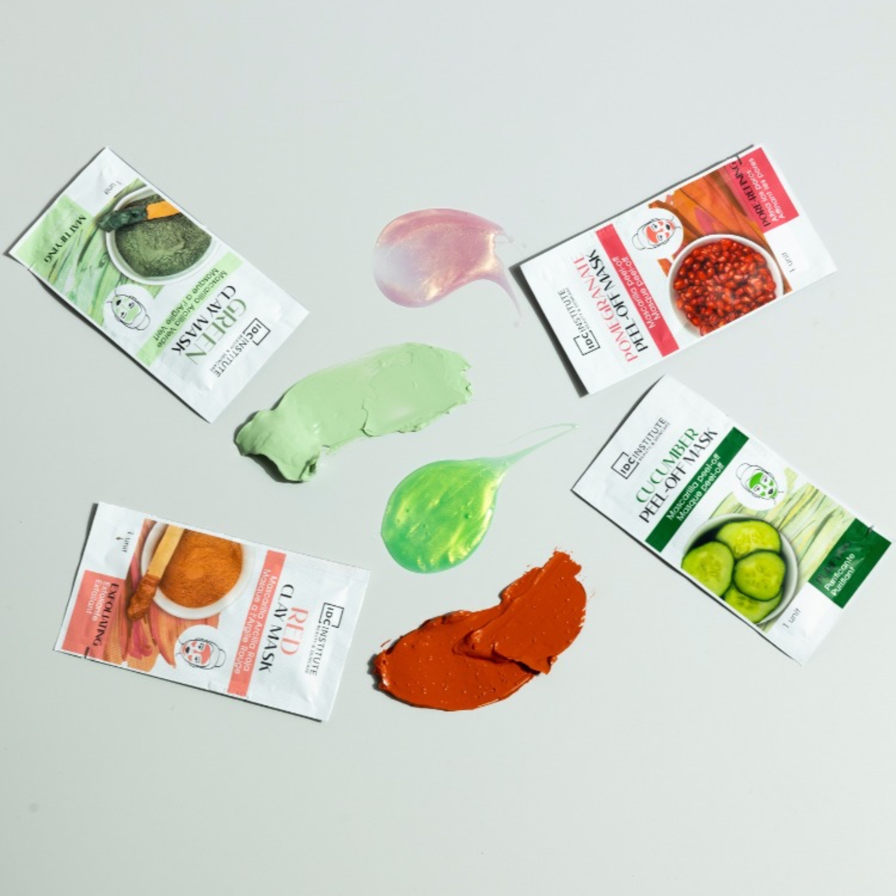 IDC Green Clay Peel-Off pleťová maska pro zmatnění pleti 3x8 g
