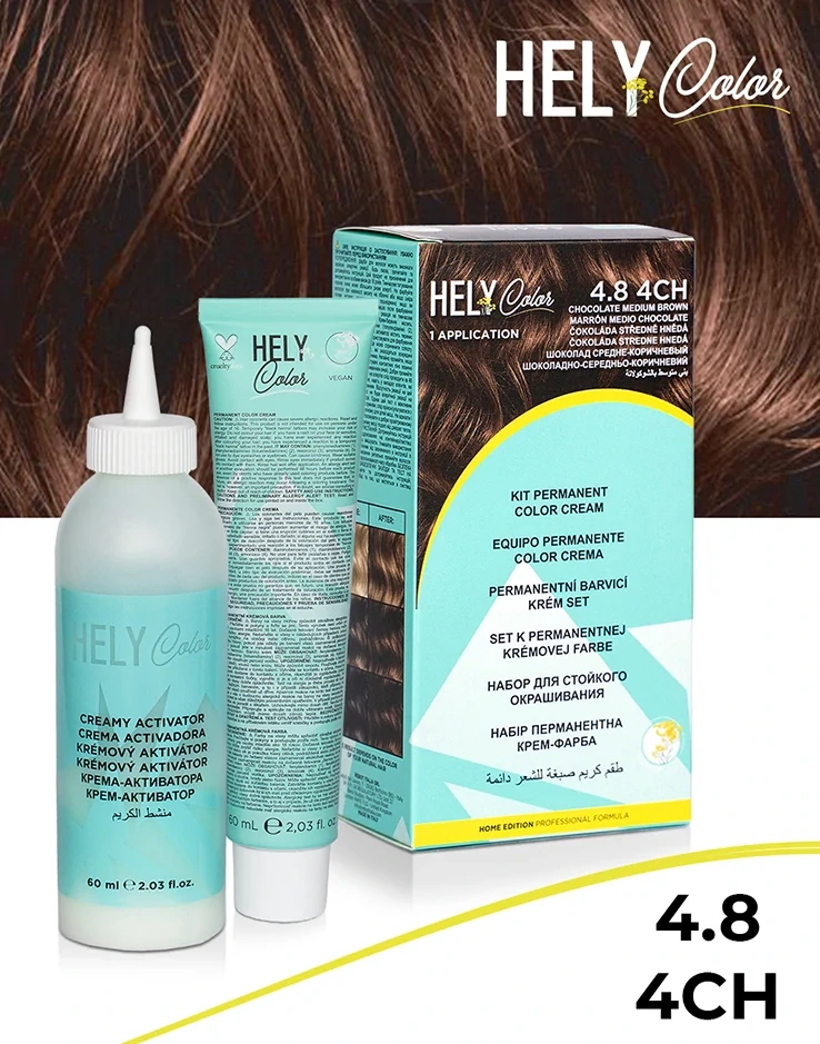 Hely Color permanentní barva na vlasy - hnědá čokoláda (4.8/4CH) 60 ml