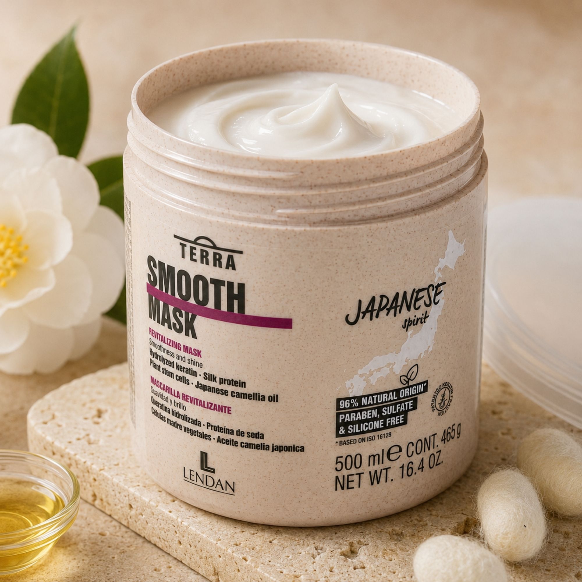 Lendan Terra Smooth uhlazující maska pro krepaté vlasy 500 ml
