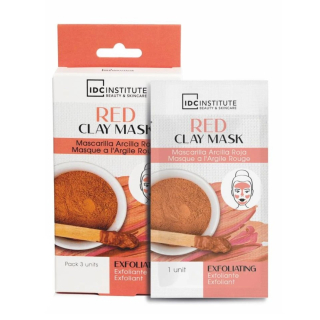 IDC Red Clay Peel-Off exfoliační pleťová maska 3x8 g