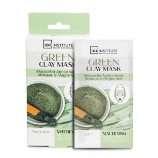 IDC Green Clay Peel-Off pleťová maska pro zmatnění pleti 3x8 g